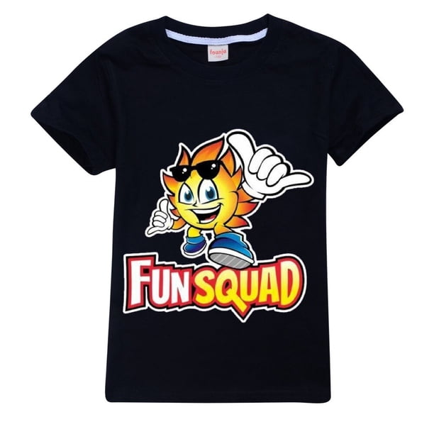Camiseta Kawaii Fun Squad Boys de algodón con estampado de dibujos animados de manga corta para niñas, camiseta informal de verano a juego de 2 a 16 años zhangyuxiang LED