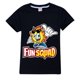 thumbnail image 1 of Camiseta Kawaii Fun Squad Boys de algodón con estampado de dibujos animados de manga corta para niñas, camiseta informal de verano a juego de 2 a 16 años zhangyuxiang LED, 1 of 2
