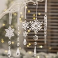 thumbnail image 4 of 18pcs Christmas Tree Decoration Ornaments - Hanging Acrylic Christmas Snowflake Icicle Drop Ornaments for Xmas Tree Winter New Year Party Supplies Clear, 4 of 5
