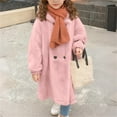thumbnail image 5 of NAISIBABY Girls Faux Fur Overcoat (5-14T), Thermal Lined Hooded Double-Breasted Winter Fashion Long Length Coat Pink 10T, 5 of 8