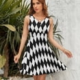 thumbnail image 7 of Black And White Harlequin Women's Tank Dress V Neck Sleeveless Summer Sundress, 7 of 7