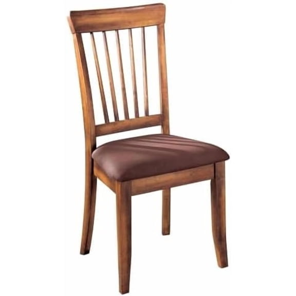 Microfiber Upholstered Dining Room Chair in Rustic Brown (Set of 2)$$Furniture