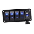 thumbnail image 3 of jinwen Rocker Switch Panel 4.2A Double USB Charger Voltmeter for Car Boat Marine 5 Gang, 3 of 9