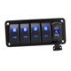 thumbnail image 3 of Panel de interruptores basculantes de 4,2 A con cargador USB doble, voltímetro de aluminio de alta resistencia para vehículos 5 pandillas, 3 of 8