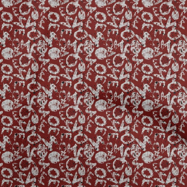 oneOone Velvet Red Fabric Abstracts Craft Projects Decor Fabric Printed By The Yard 58 Inch Wide