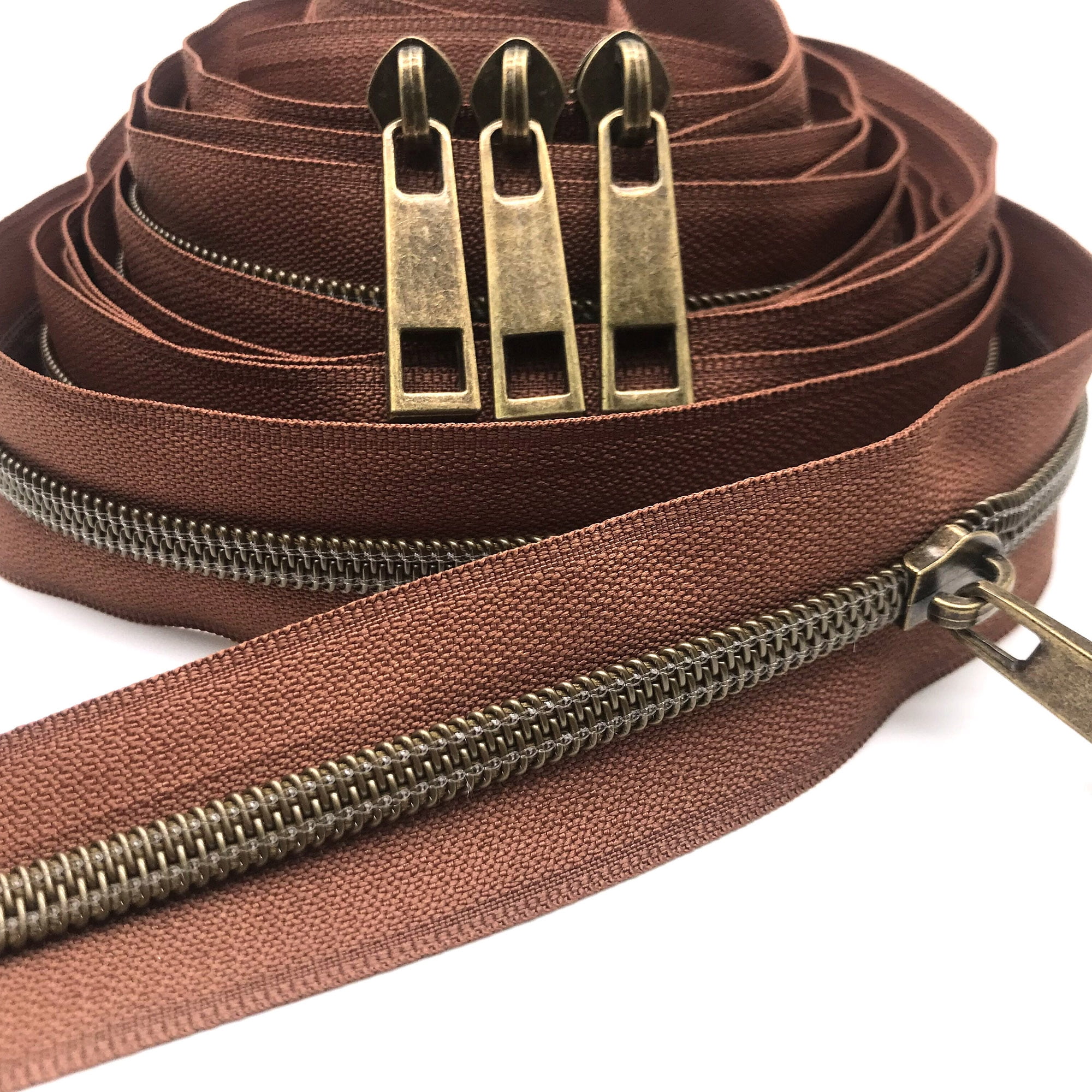 Goyunwell #5 Metal Zipper Pulls Bulk Black 20pcs Zipper Slider Coil Nylon  Zipper Pulls Charms for Purse Handbag Making 