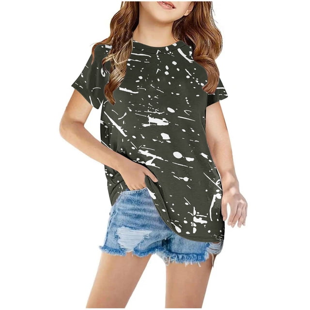 Chandails pour Enfants T-Shirt Graphique à Manches Courtes Col Rond Crop Top pour Filles et Garçons de 3 à 14 Ans T-Shirt Tee, Jolis Crop Tops, Crop Tops pour Enfants,