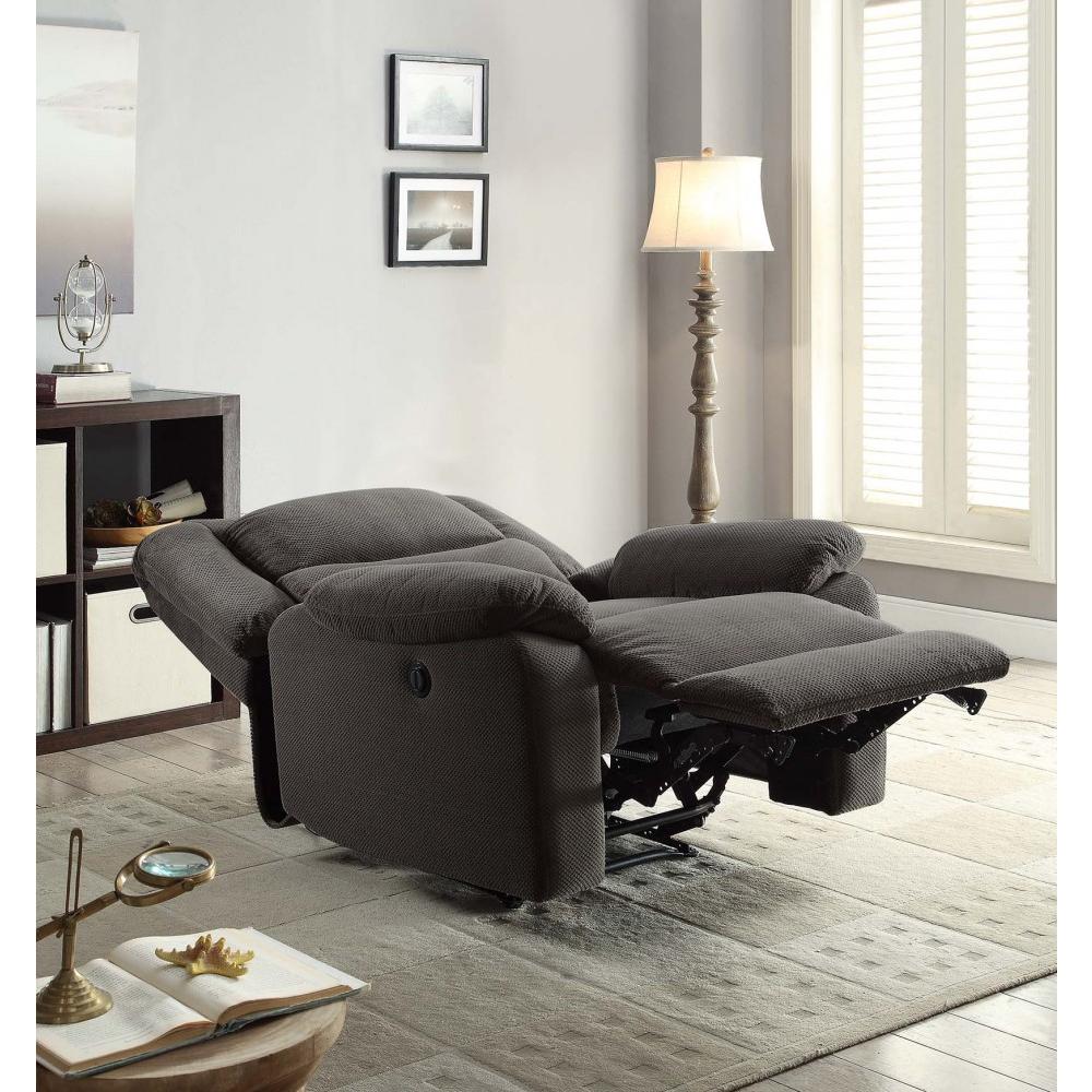 Serta Push-Button Power Recliner with Deep Body Cushions, Gray Fabric - image 5 of 10