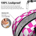 thumbnail image 5 of Pink and White Wavy Checkered Pattern Insulated Leakproof Lunch Box for Work, Lunch Bag for Women Men, Loncheras Para Mujer for Beach Travel Picnic Camping, 5 of 6