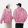 thumbnail image 4 of Daiia Pink Glitter UPF 50+ Sun Protection Hoodie Jacket Lightweight Long Sleeve Sun Shirt for Women Men with Pocket Hiking Outdoor-Small, 4 of 7