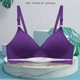 thumbnail image 3 of Mrat Women's Modern Cotton Bra 2Pcs Women's Bra Soild Wire Free Underwear Bra Everyday Small Cup Underwear Wireless Padded Push Up Bra S-1138 Purple 2Xl, 3 of 5