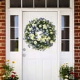 thumbnail image 4 of CxhicLuv Spring Door Wreath, Artificial Greenery for Indoor/Outdoor Decoration, Frosted Berries & Snow Covered Foliage, Elegant Holiday Wreath for Front Door, Porch & Wall Decor, 4 of 6