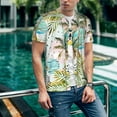 thumbnail image 6 of Lsque Watercolor Palm Tree Pattern Mens Polo Golf Shirts Funny Graphics Shorts Sleeve Button Shirts Baseball T-shirt-Large, 6 of 7