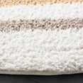 thumbnail image 3 of SAFAVIEH Calico Alfreda Striped Polyester Shag Area Rug, Ivory/Gold, 6'7" x 6'7" Round, 3 of 11