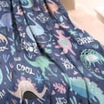 thumbnail image 3 of DarkBlue Cartoon Dinosaurs Text Pattern Blanket,Comfortable Soft Flannel Throw Blanket,All Season,Warm Lightweight Blankets for Sofa Bed Couch Living Room Chair,30"x40", 3 of 4