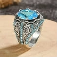 thumbnail image 3 of EOEMY Blue Cubic Zircon 925 Silver Filled Rings Women Jewelry Wedding Gift Sz 5-12-6, 3 of 6