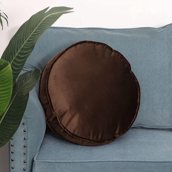 ShengRui Round Floor Pillow Cushion Stereoscopic Japanese Style Cotton Large Velvet Meditation Pillow Throw Pillow Stuffed Pouf with Removable Cover for Living Room Balcony Outdoor Blush