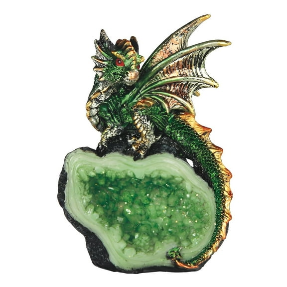 FC Design 4"H Green Dragon on Green Faux Crystal Stone Figurine Statue Sculpture Ornament Decoration Home/Room Decor and Unique Gift Ideas for Housewarming, Holidays and Birthdays