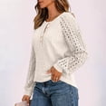 thumbnail image 3 of LIaqionyy Womens Long Sleeve Shirts Lace Tops Fall Fashion Outfits Business Casual Blouses Lightweight Sweater, 3 of 5
