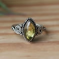 thumbnail image 4 of Green Peridot Ring, 925 Silver Ring, Marquise Ring, Boho Ring, Statement Ring, Vintage Style Ring, Elegant Ring, Unique Ring, Gift For Her, 4 of 8