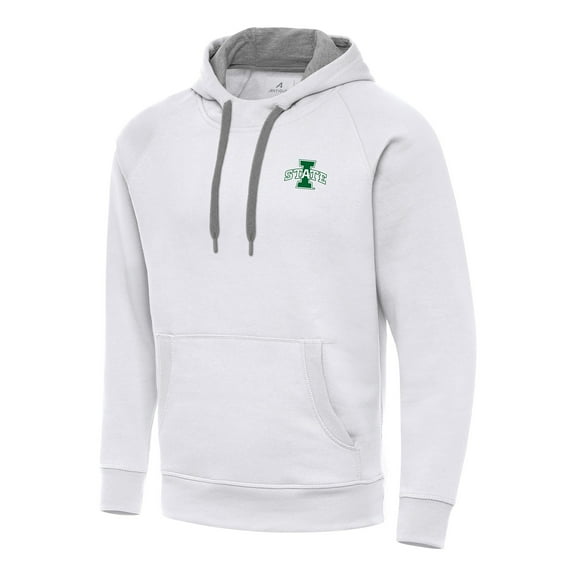 Men's-Antigua  White Iowa State Cyclones St. Patrick's Day Fleece Raglan Victory Pullover Hoodie