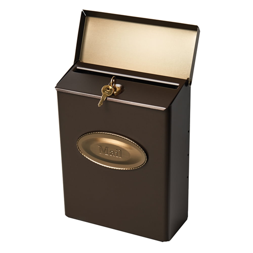Gibraltar Mailboxes Designer Medium, Vertical, Wall Mount, Locking Mailbox, Venetian Bronze, DMVKGV04