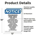 thumbnail image 2 of (2 Pack) Fragrance Free Area Perfumes OSHA Notice Sign 12 Inch X 18 Inch Vinyl Label Decal Sticker Weather Resistant, UV Protected for Workplace, Business, and Construction Site, Made, 2 of 7