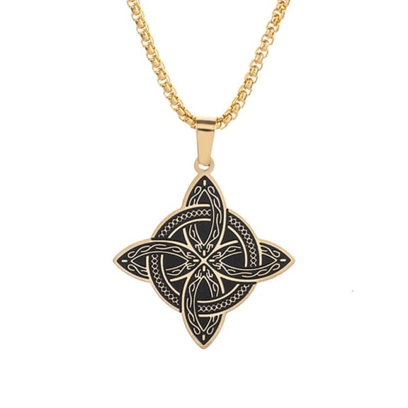 Witch Knot Stainless Steel Necklace Celtics Knot Wiccan Protective Amulet Supernatural Witchcraft Pendant Jewelry Gift