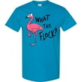 thumbnail image 3 of Inktastic What the Flock? Funny Flamingo T-Shirt, 3 of 5