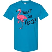 Inktastic What the Flock? Funny Flamingo T-Shirt