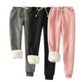 thumbnail image 2 of Fartey 3 Piece Winter Warm Fleece Joggers Pants for Women Plus Size Casual Sherpa Lined Athletic Active Sweatpants with Drawstring Black 3XL, 2 of 6