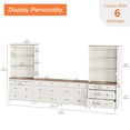 thumbnail image 2 of Entertainment Center with Bookshelves for TVs up to 75", Farmhouse Wall Unit TV Stand with Drawers, Media Console Table for Living Room, Bedroom & Home Theater, White, 2 of 5