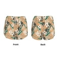 thumbnail image 3 of Susaid Tropical Leaves Flower Print Women's High Waisted Running Shorts Quick Dry Athletic Gym Track Workout Shorts Zip Pocket-Medium, 3 of 7