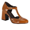 thumbnail image 2 of Diba True Women's Juke Box Leather T-Strap Mary Jane Retro Heel (Tan, 9), 2 of 5