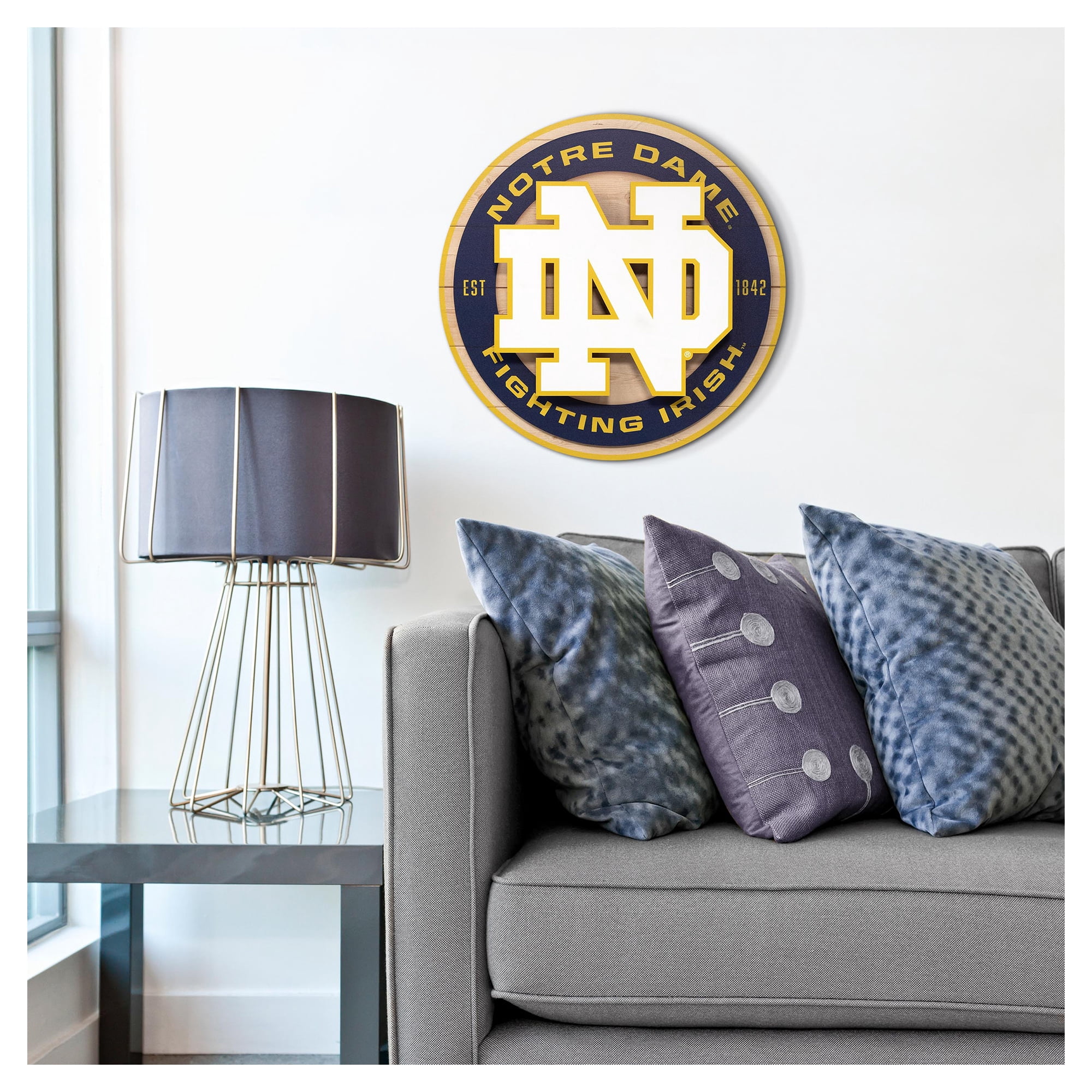 IDNA Notre Dame Fighting Irish 15" x 15" 3DX Logo Circle Backer Wall Art