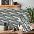 thumbnail image 2 of 12 Pcs Marble Stone Peel &amp; Stick Wall Tile for Kitchen &amp; Bathroom Backsplash - Realistic PVC, 15x30cm, Easy Apply &amp; Clean, Rental Friendly Home Decor, 2 of 17