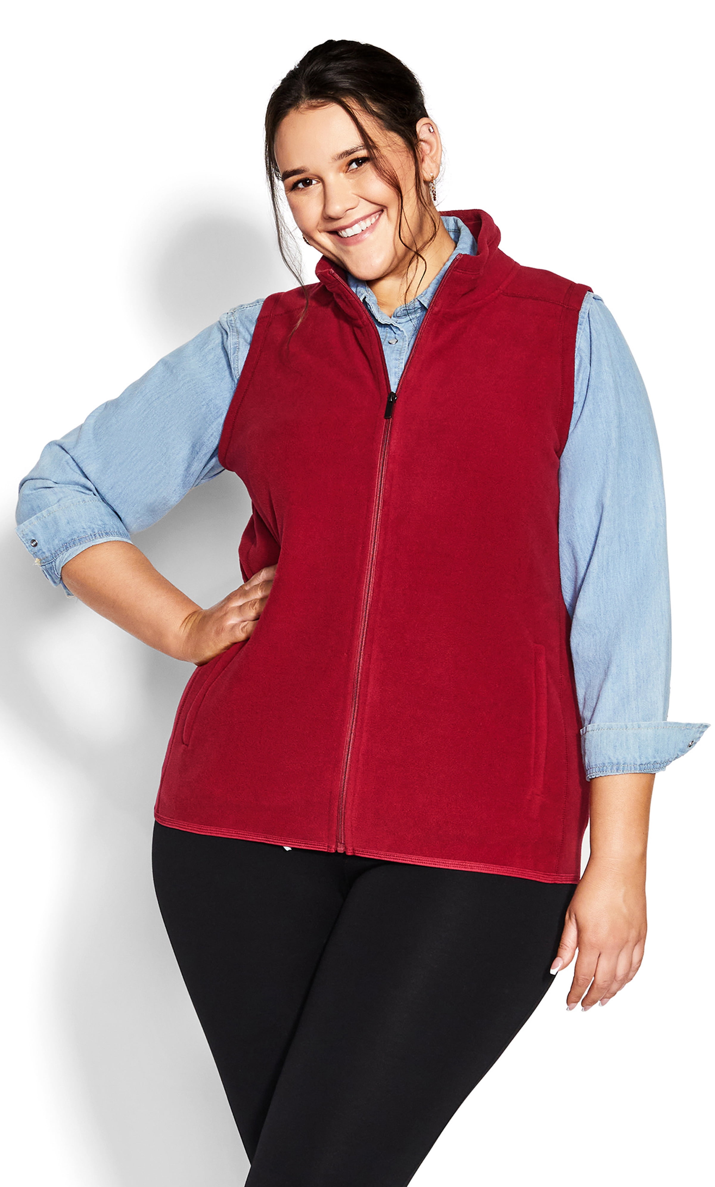 Plus size fleece vest hotsell