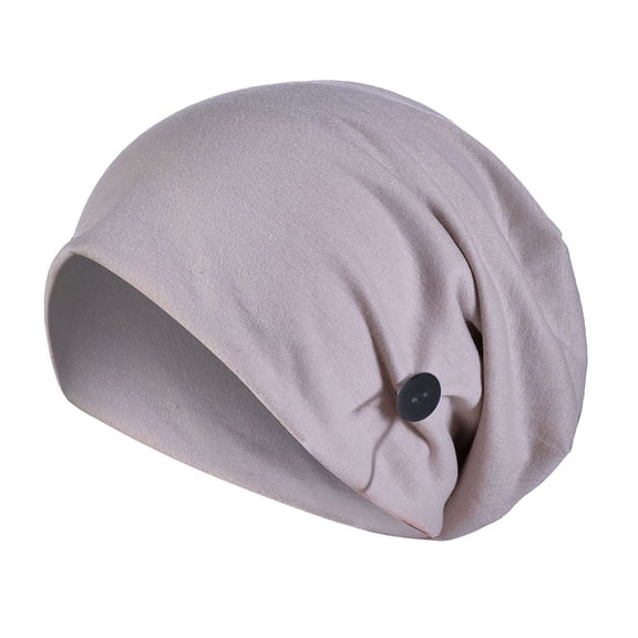 ZHENHONG Turbans for Women Detachable Button Women Ruched Solid Muslim Cap Hat Beanie Wrap Scarf Cap Turban Head Wraps