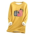 thumbnail image 3 of ICHUANYI liquidación mujer sudadera de lana gruesa manga larga estampado terciopelo cálido cuello redondo ropa interior Tops ICHUANYI WER202308174886, 3 of 3