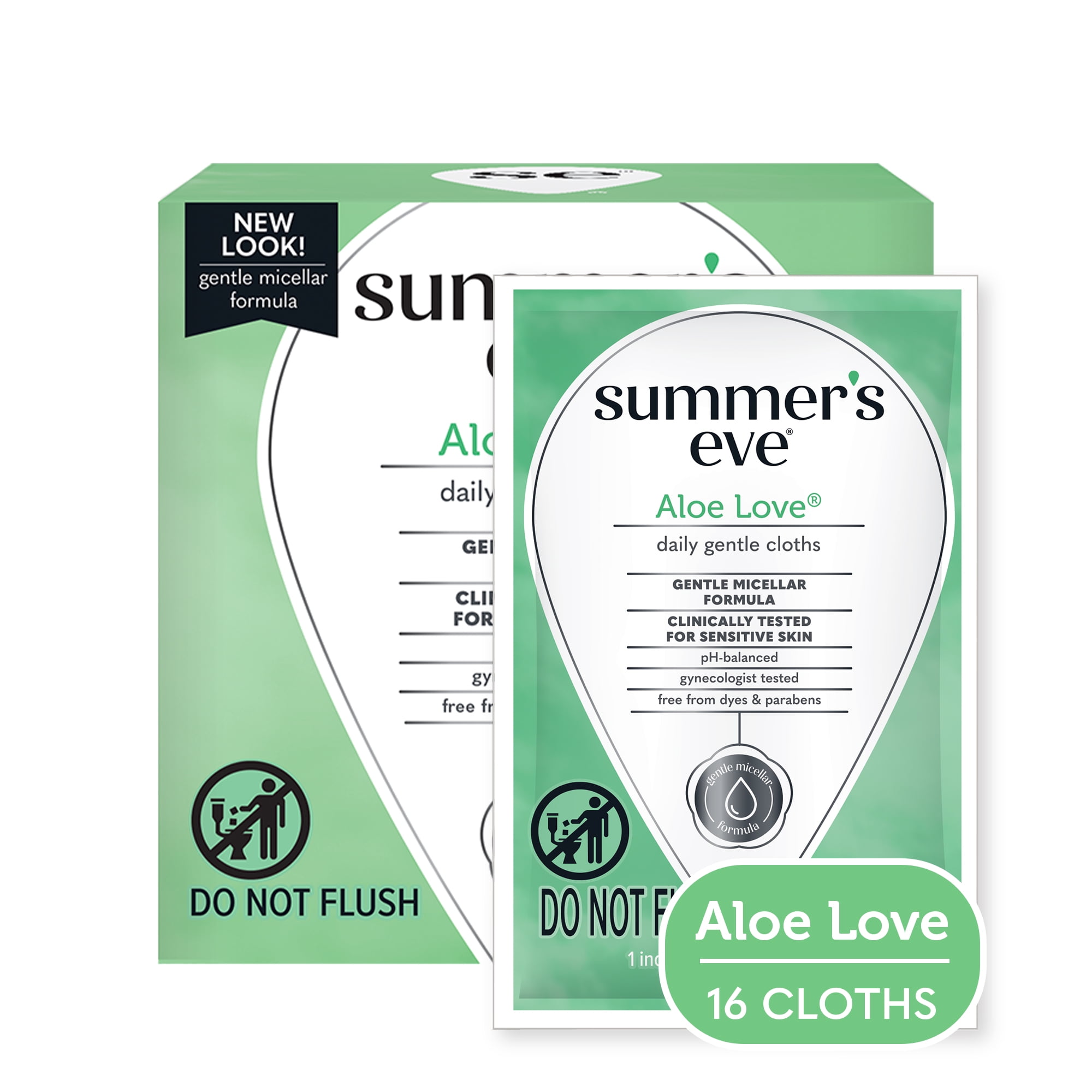 Summer’s Eve Aloe Love Gentle Daily Feminine Wipes, pH balanced, 16 Count