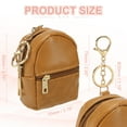 thumbnail image 2 of Uxcell Mini Backpack Cute Cosmetic Bag for Women PU Leather Creative Keychain Brown, 2 of 7