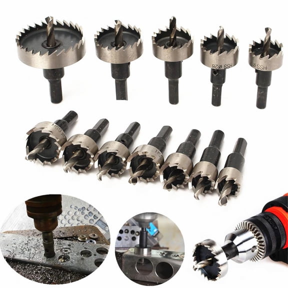 12pcs/lot HSS Drill Bit Set 15-50mm Holesaw Drilling Kit Hand Tool for Wood Stainless Steel Metal