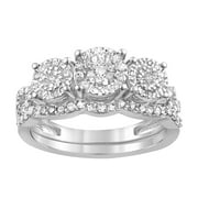 Forever Bride 1/2ct t.w. 3stn Dia Bridal Ring Set