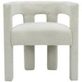 thumbnail image 3 of 3 Piece Boulce Upholstered Dining Chairs and Bench Set in Cream, 3 of 10