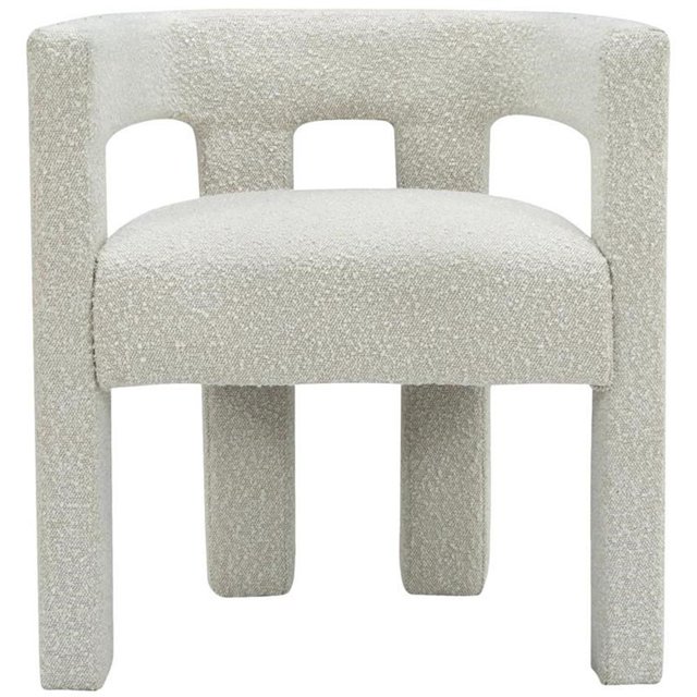 Meridian Furniture Athena Cream Boucle Fabric Accent/Dining Chair