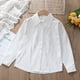 thumbnail image 4 of Blusas y camisas de manga larga con cuello redondo Camisa de manga larga con cuello de diamantes de imitación para niñas y niños de escuelas secundarias y grandes Blusa para niña, 4 of 8