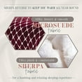 thumbnail image 4 of Elegant Comfort 3-Piece Luna Ogee Pattern Collection, Reversible Sherpa Comforter, Soft, Breathable & comfy Fabric, High Quality Micro-Suede, Ogee Pattern Sherpa Comforter, Queen, Wine Red, 4 of 5