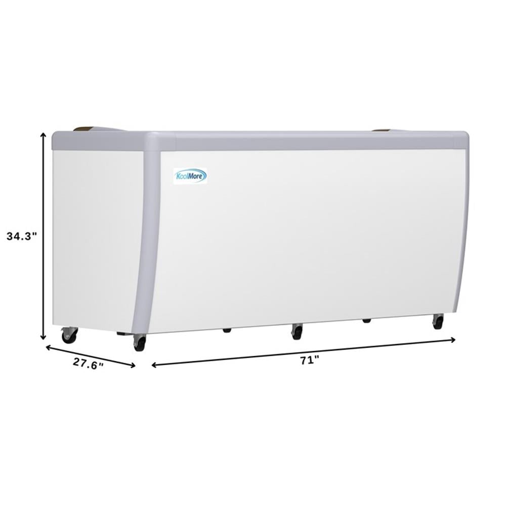 Pemberly Row 70" Gelato Dipping Cabinet Display Freezer with Sliding Glass Door