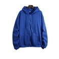 thumbnail image 1 of Innerwin Hoodies Drawstring Women Sweatshirt Fall Long Sleeve Loose Fit Hooded Tops Blue L, 1 of 2