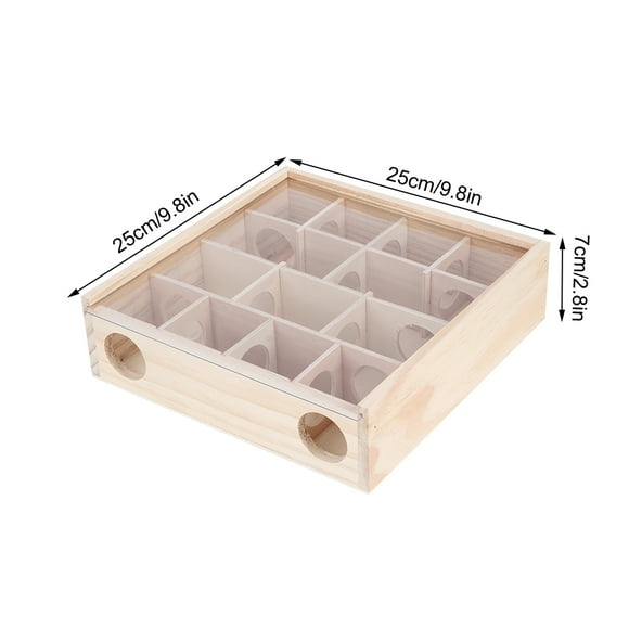 Mouse Toy, Intelligent Hamster Maze, with Acrylic Glass Natural Wood Animals Mice Small Pets for Hamster